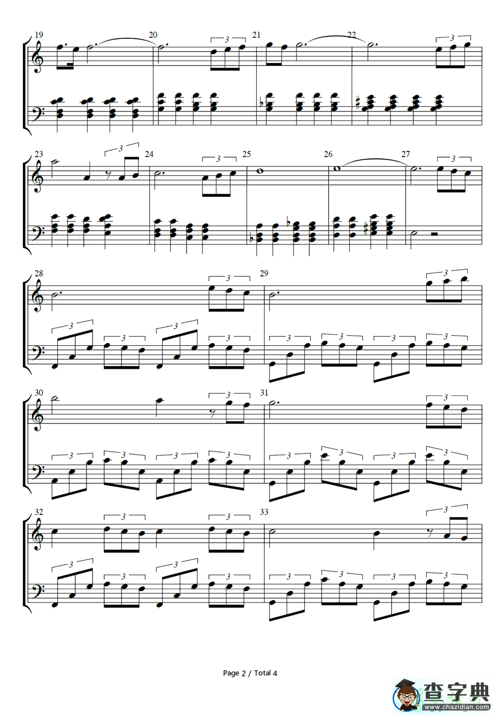 【Never Again钢琴谱】昼颜插曲钢琴五线谱