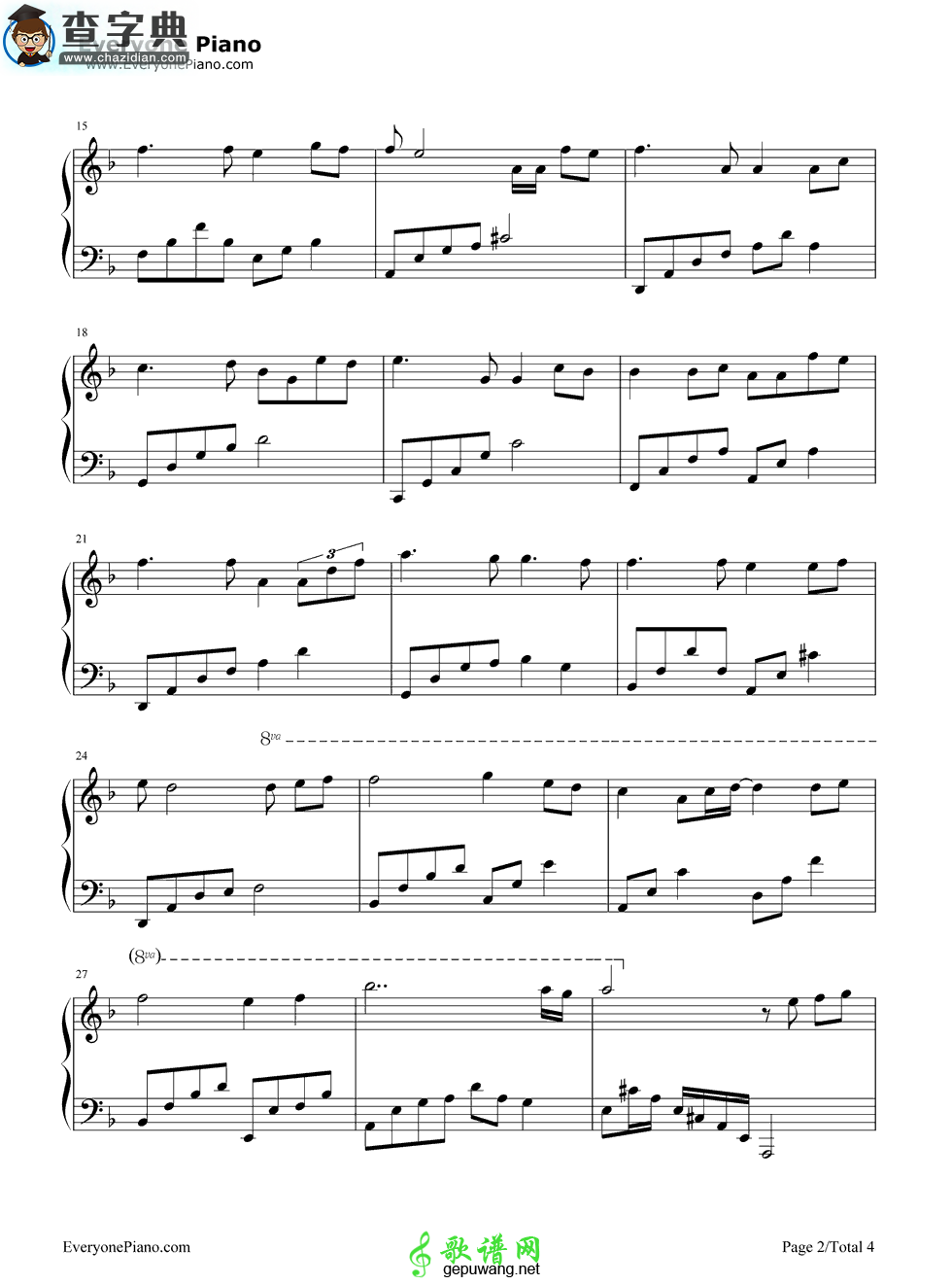月半小夜曲钢琴谱_ハーフムーン セレナーデ钢琴简谱