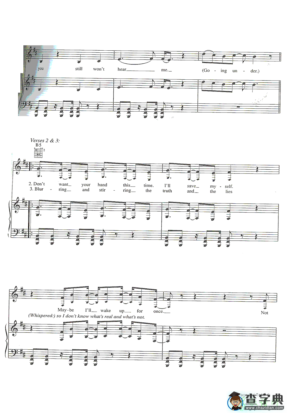 【Going Under钢琴谱】Evanescence