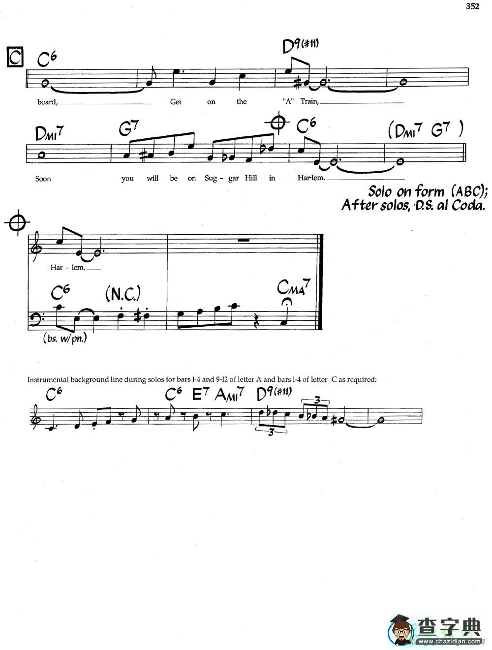 【Take The＂A＂Train钢琴谱】五线谱
