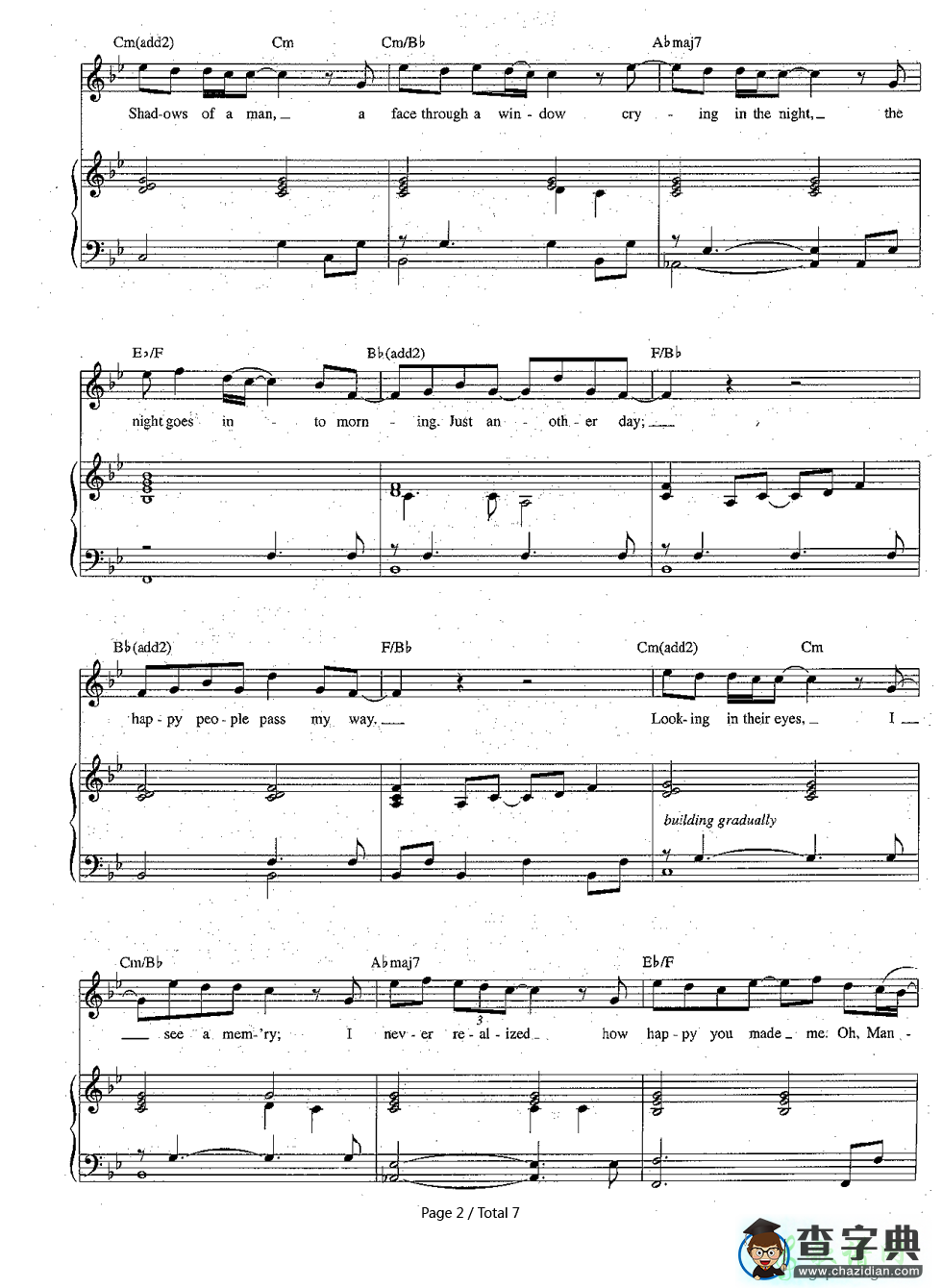 【Mandy钢琴谱】Barry Manilow