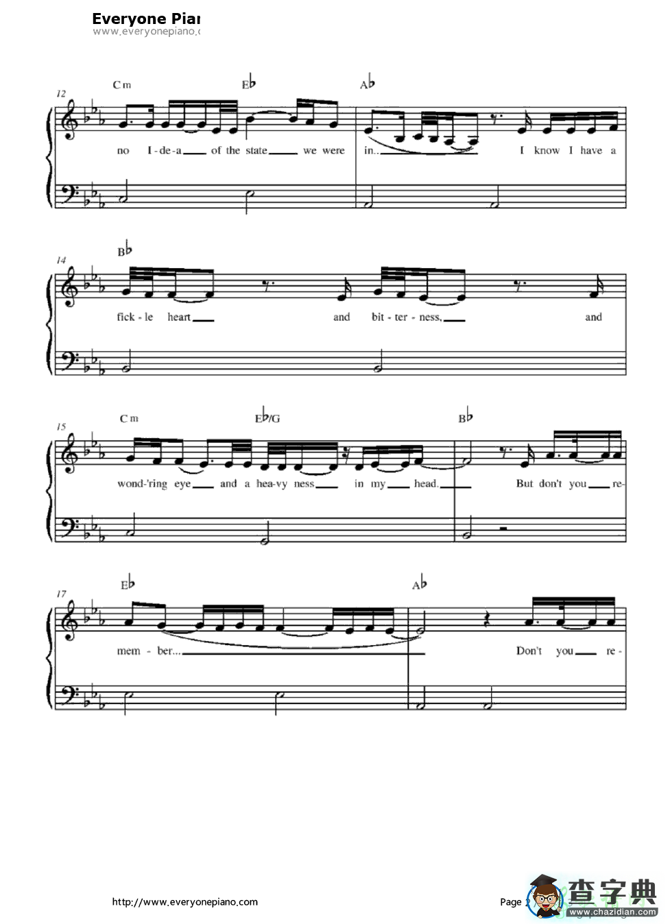【Dont You Remember钢琴谱】Adele