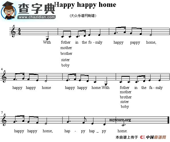 Happy happy home钢琴谱