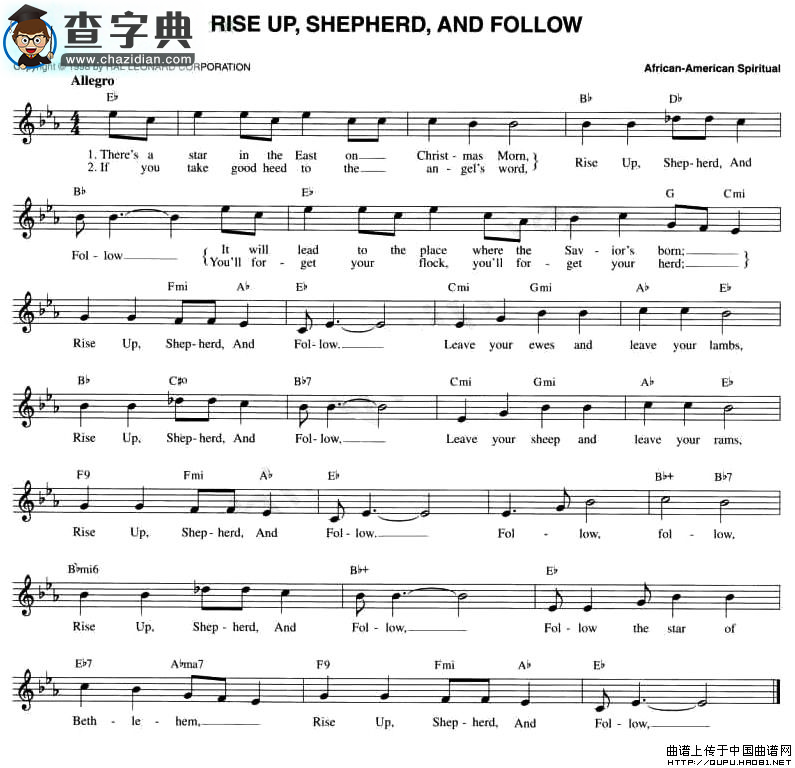 RISE UP’ SHEPHERD, AND FOLLOW钢琴谱