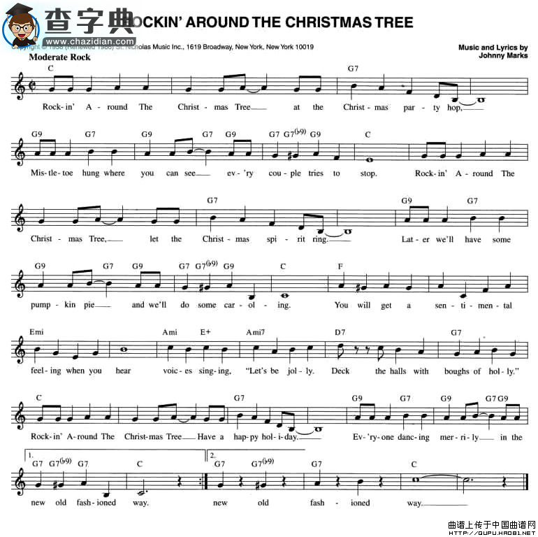 ROCKIN’ AROUND THE CHRISTMAS TREE钢琴谱