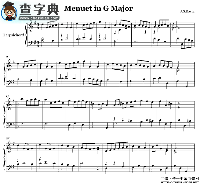 Menuet in G Major钢琴谱