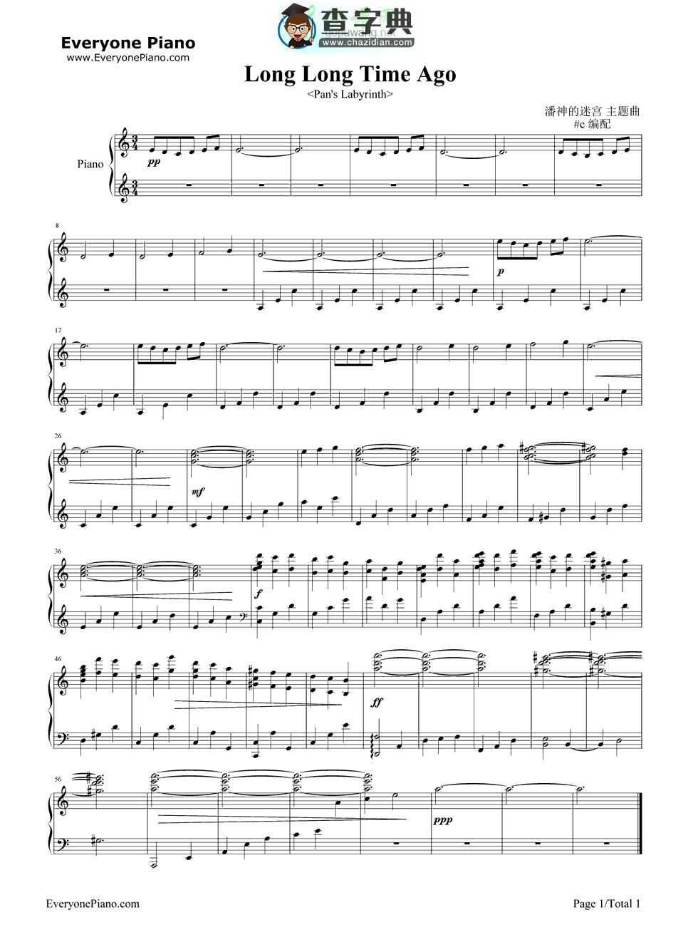 Long,Long Time Ago钢琴谱_Javier Navarrete