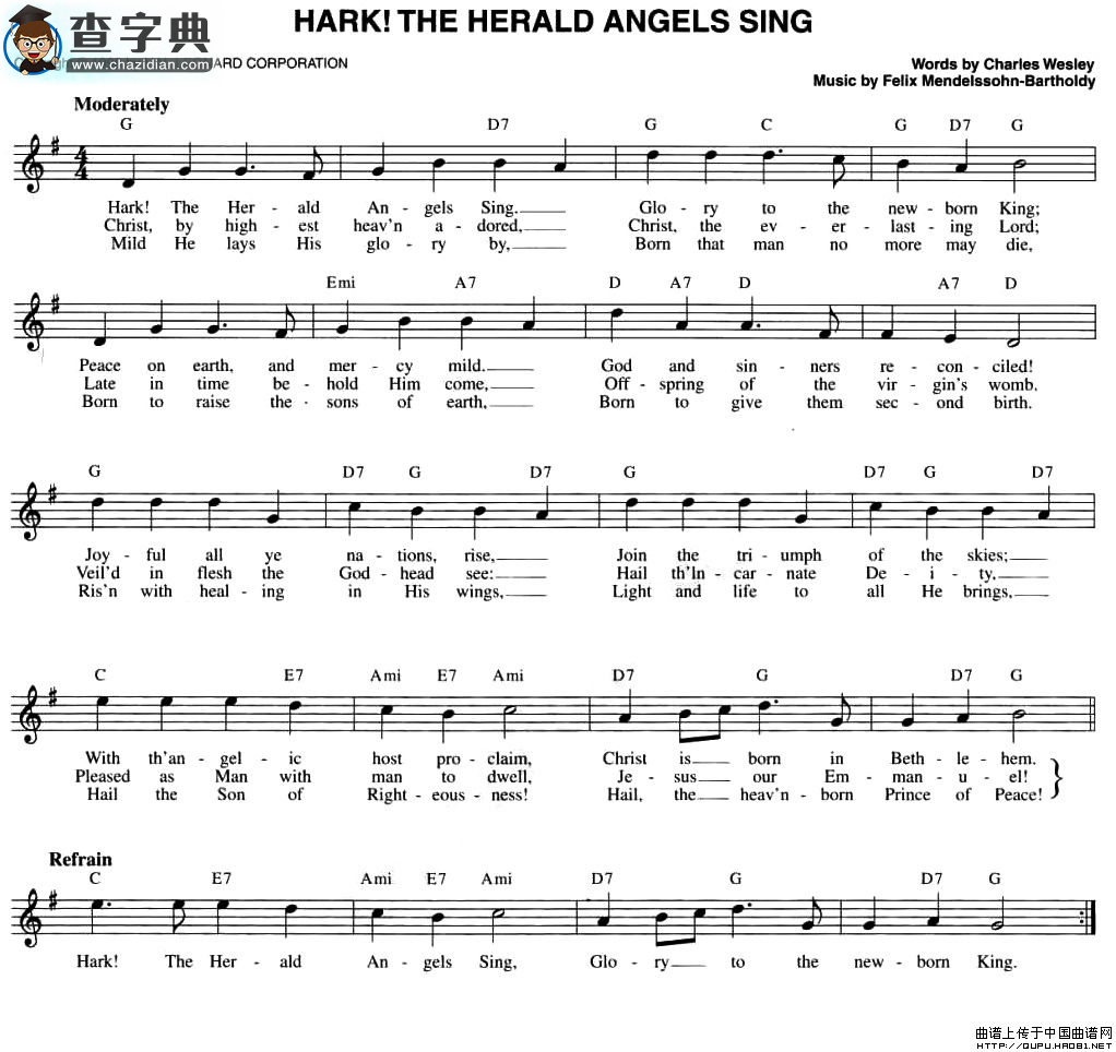 HARK！THE HERALD ANGELS SING钢琴谱