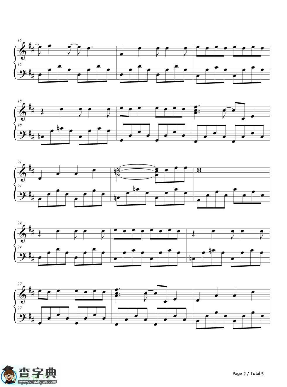 【V.I.P钢琴谱】五线谱