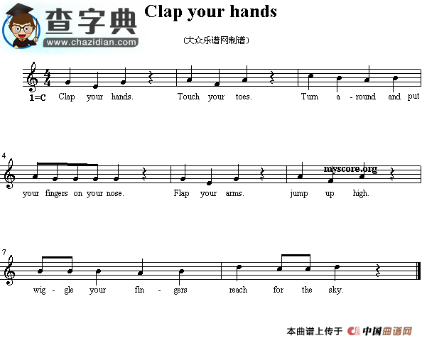 Clap your hands钢琴谱