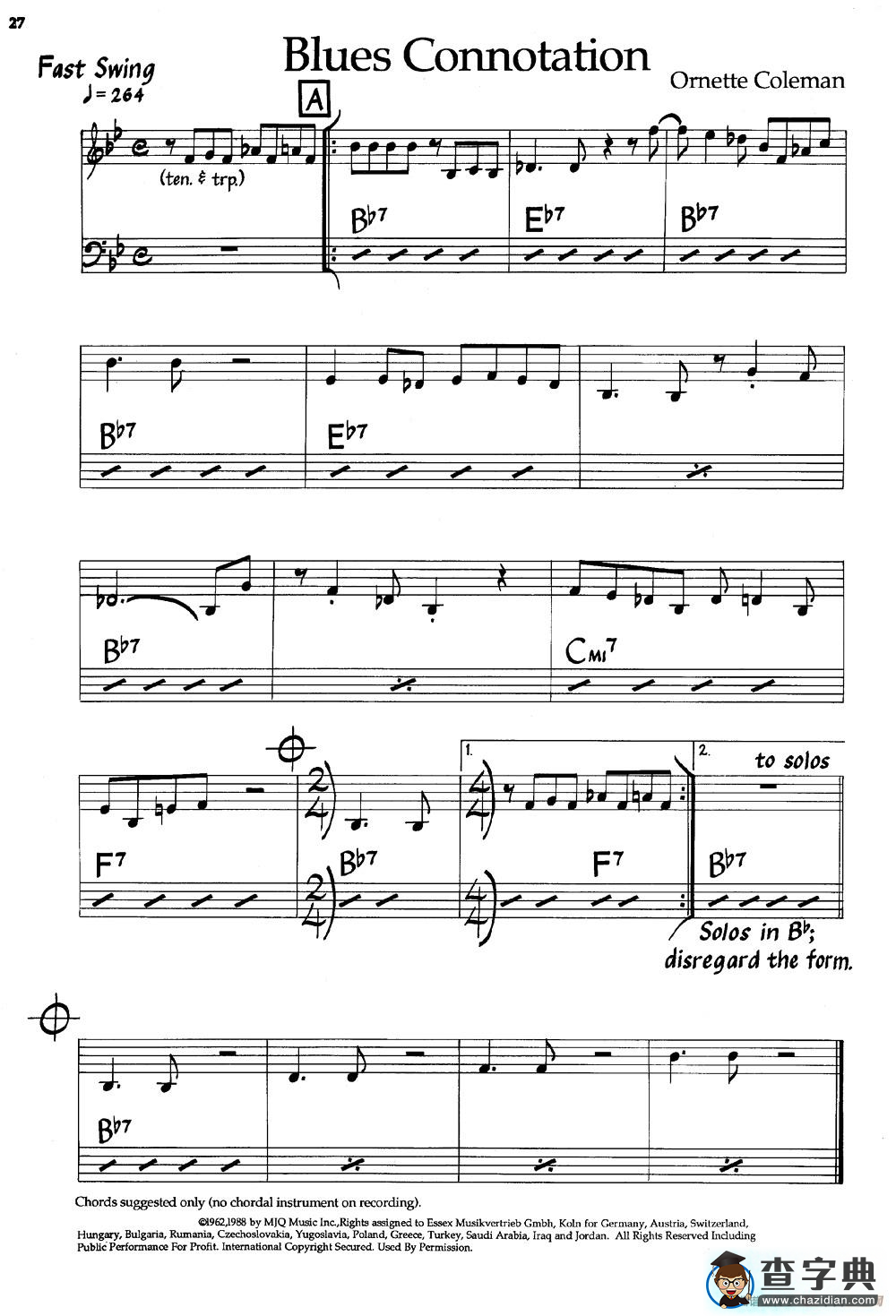 Blues Connotation钢琴谱