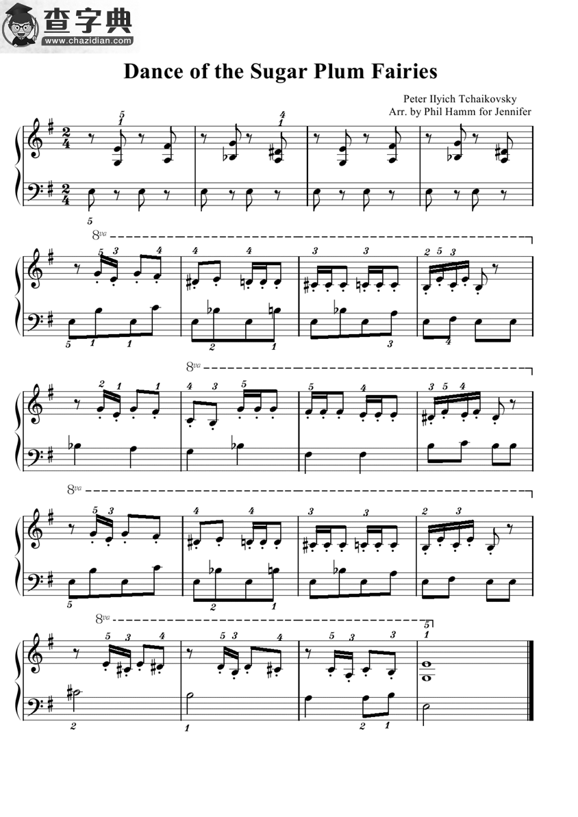 dance of the sugar plum fairies钢琴谱