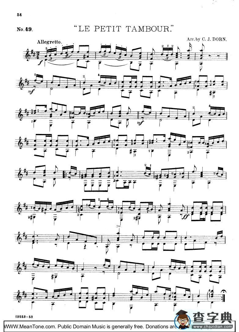 LePetit Tambour钢琴谱