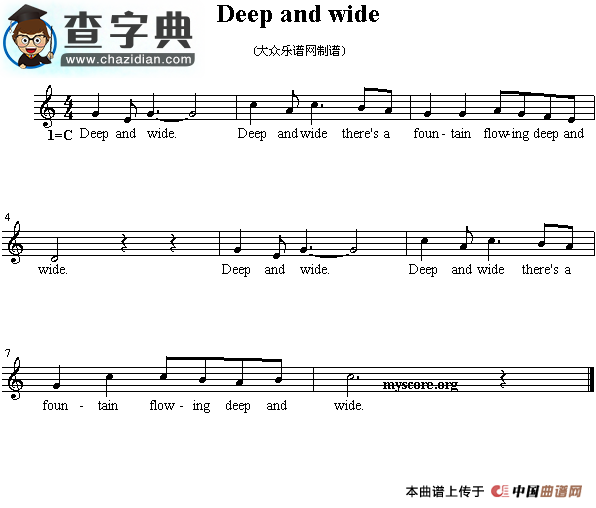 Deep and wide钢琴谱