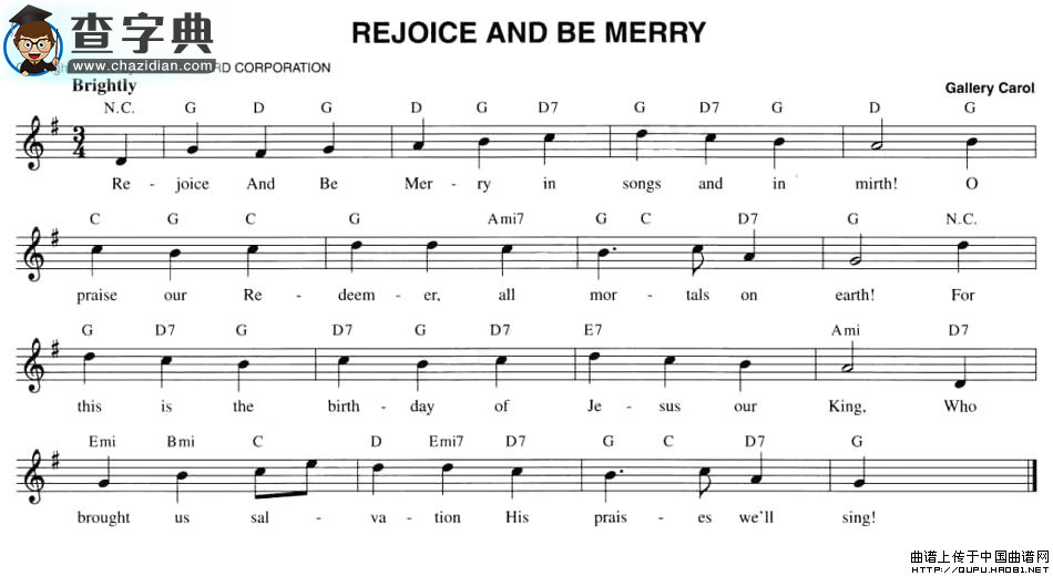 REJOICE AND BE MERRY钢琴谱