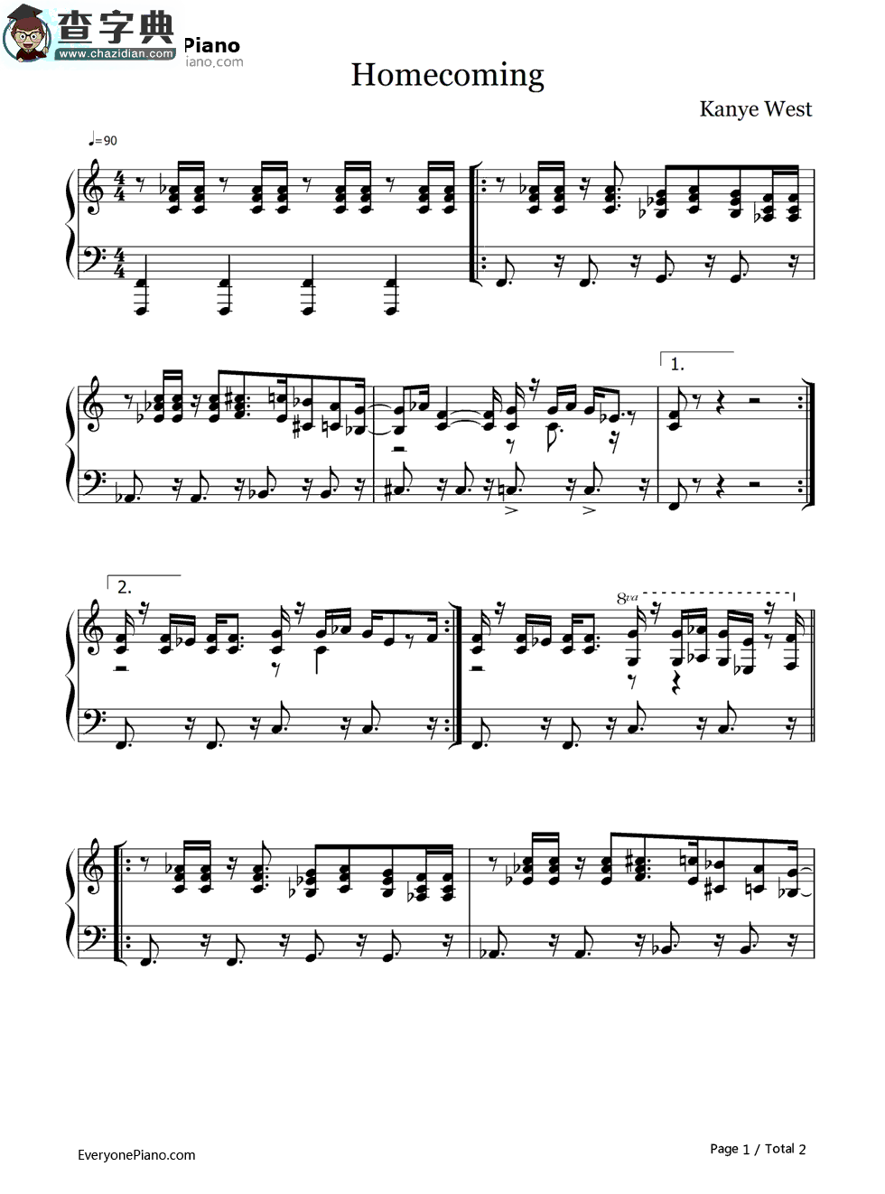Homecoming钢琴谱