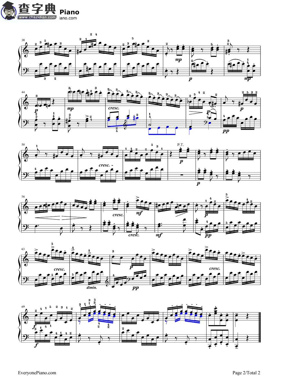 C大调奏鸣曲K.545第3乐章钢琴谱