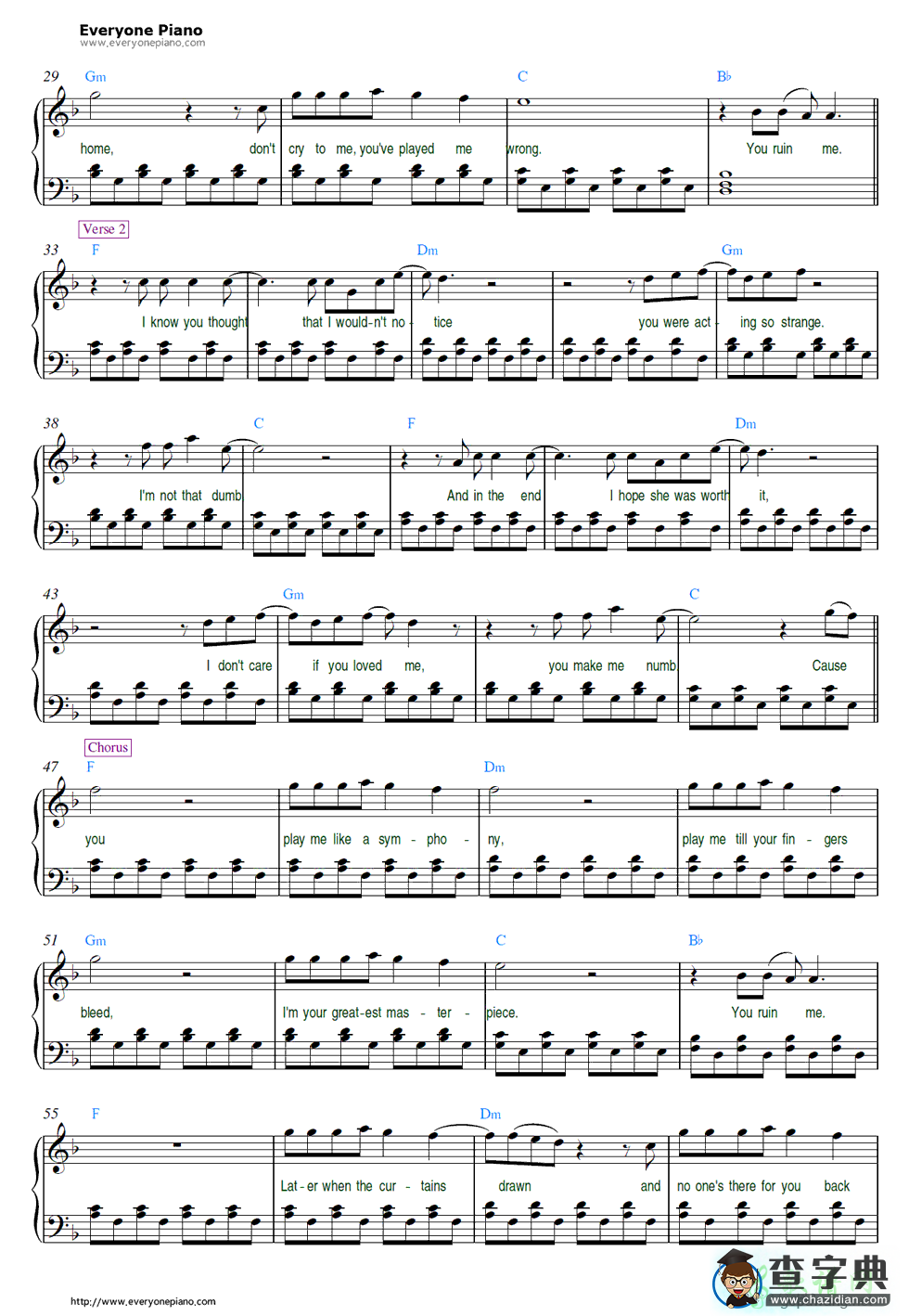 You Ruin Me钢琴谱The Veronicas