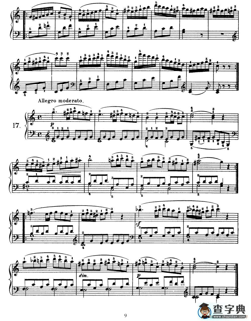 One Hundred and Ten Easy and Progressive Exercises Op.453（车尔尼110首简易练习曲 11——20）钢琴谱