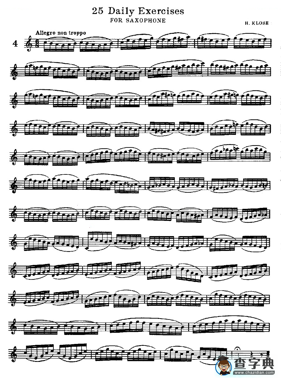 25 Daily Exercises 之4萨克斯谱
