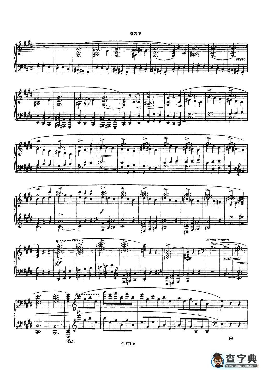 肖邦 钢琴谐谑曲 Chopin Scherzo（No.3 升c小调，Op.39）钢琴谱