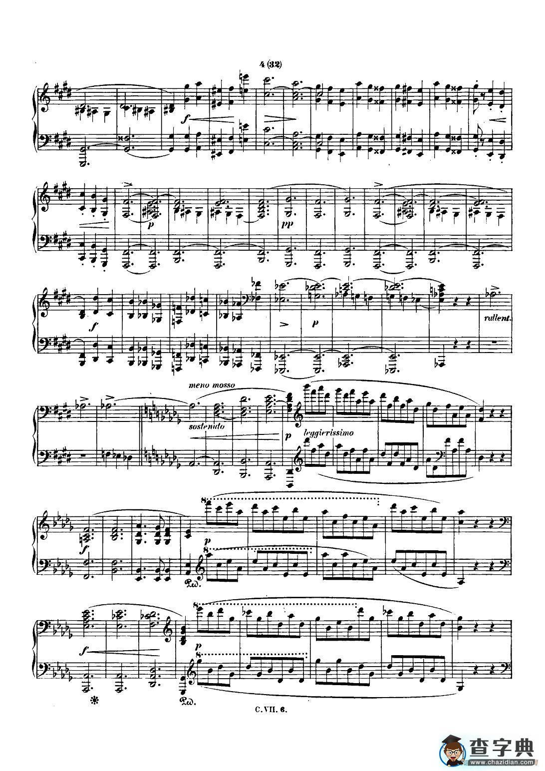 肖邦 钢琴谐谑曲 Chopin Scherzo（No.3 升c小调，Op.39）钢琴谱