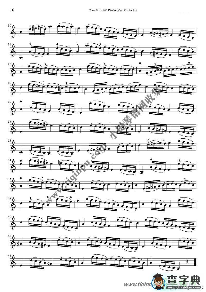 西特练习曲100首（8—13）小提琴曲谱