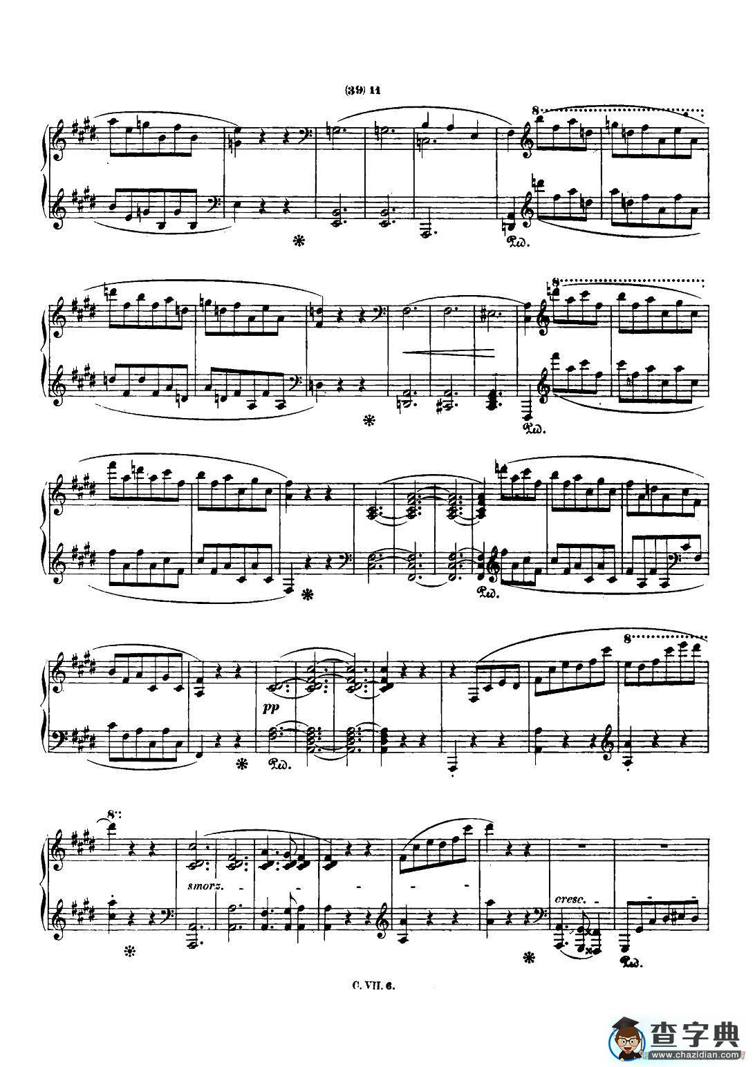 肖邦 钢琴谐谑曲 Chopin Scherzo（No.3 升c小调，Op.39）钢琴谱