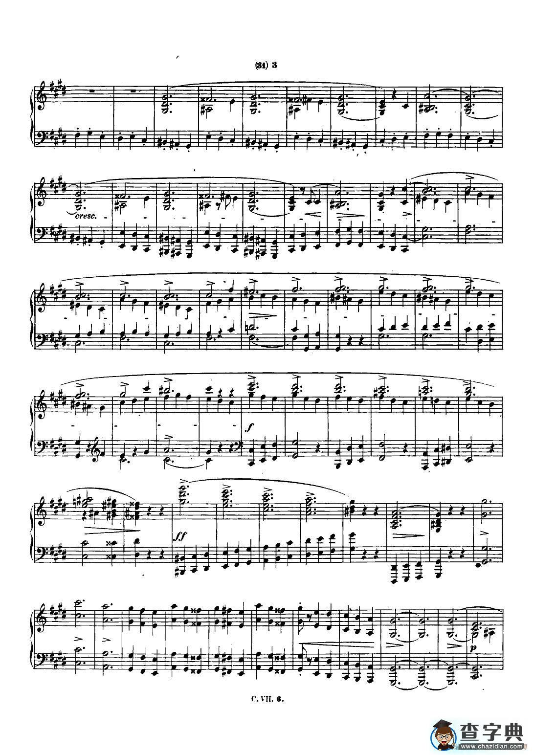 肖邦 钢琴谐谑曲 Chopin Scherzo（No.3 升c小调，Op.39）钢琴谱