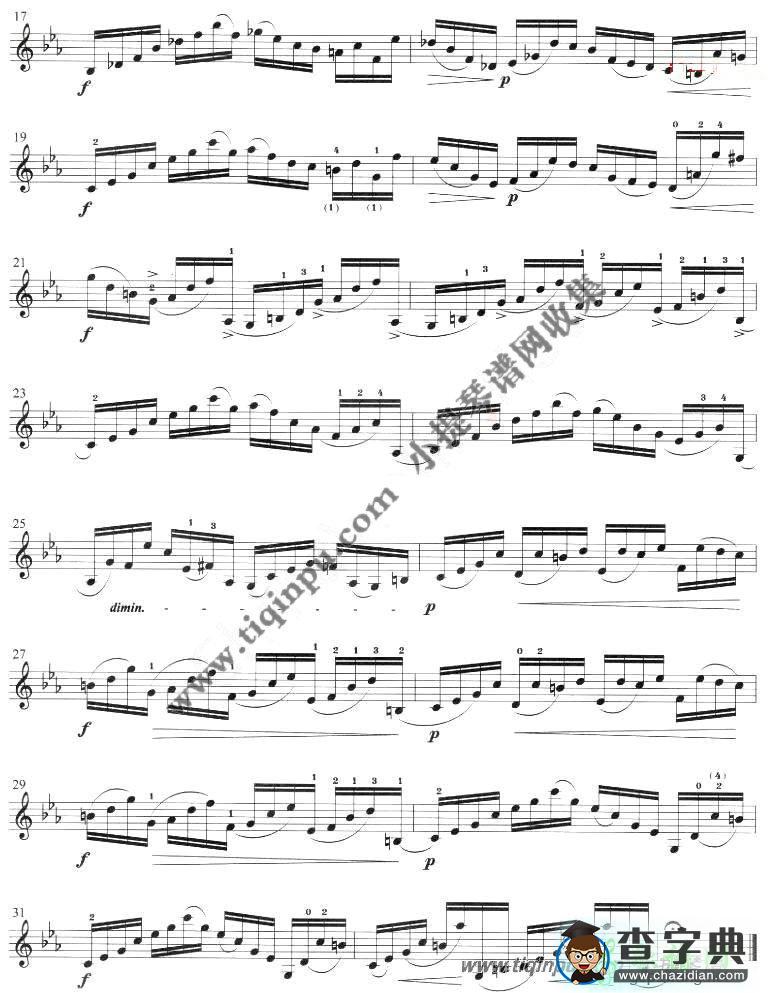 顿特二十四首练习曲op.37（13—15）小提琴曲谱