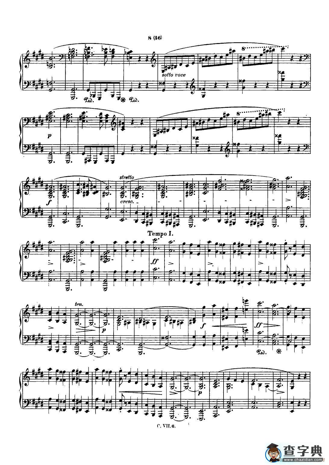 肖邦 钢琴谐谑曲 Chopin Scherzo（No.3 升c小调，Op.39）钢琴谱