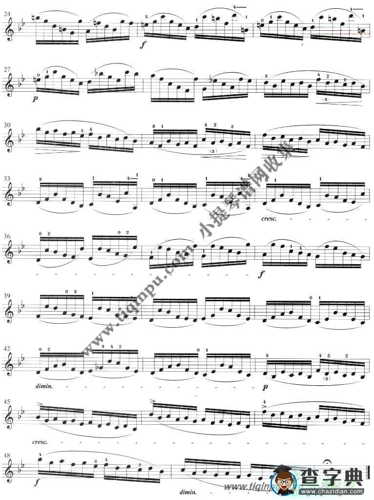 顿特二十四首练习曲op.37（16—18）小提琴曲谱