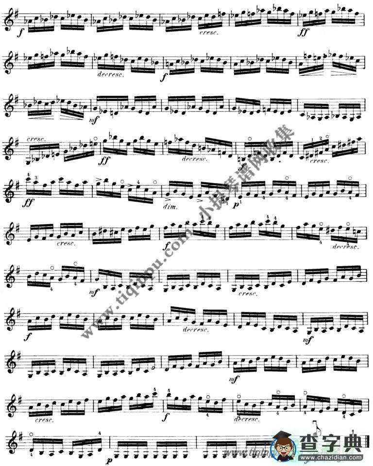 开塞36首小提琴练习曲（10-16）小提琴谱