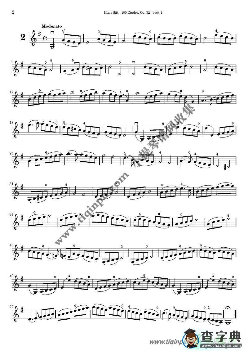 西特练习曲100首（1—7）小提琴曲谱