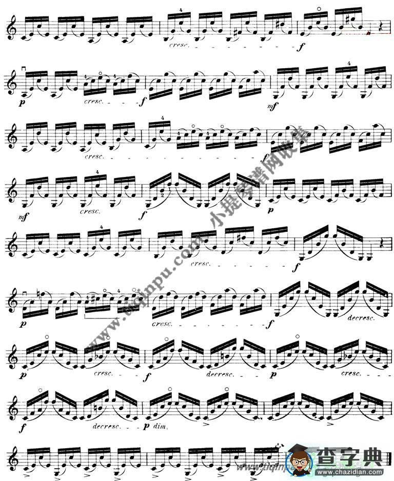 开塞36首小提琴练习曲（10-16）小提琴谱