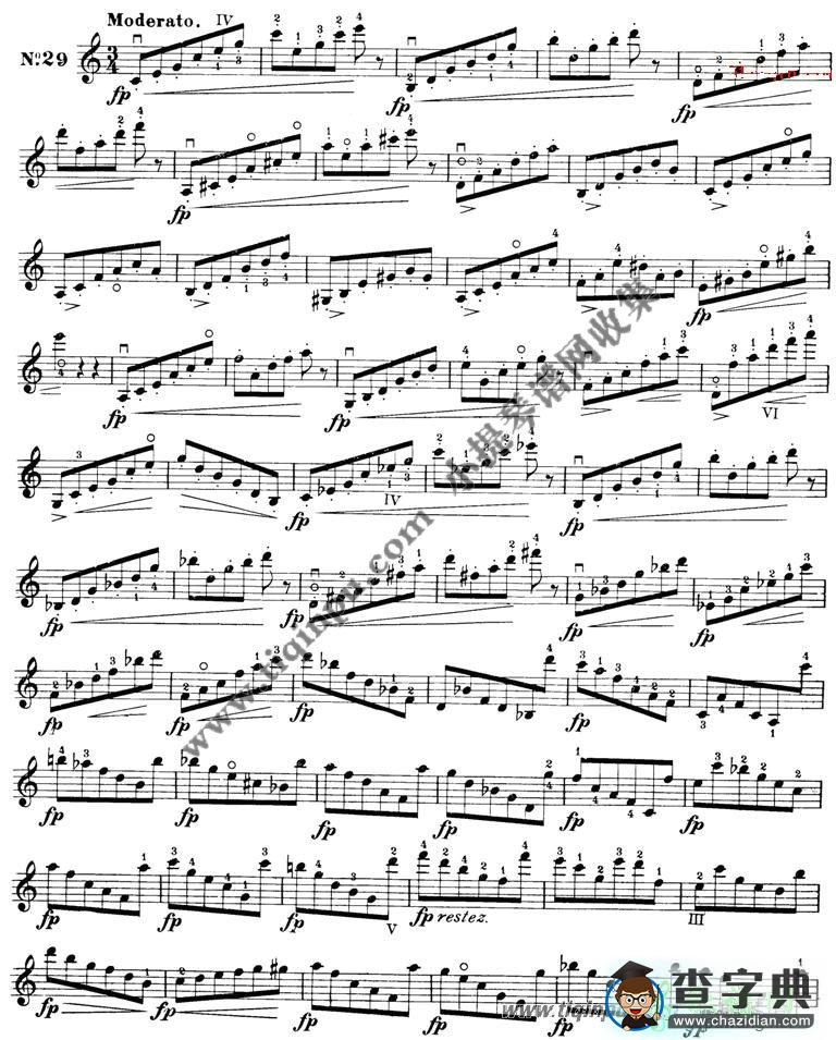开塞36首小提琴练习曲（28-36）小提琴曲谱