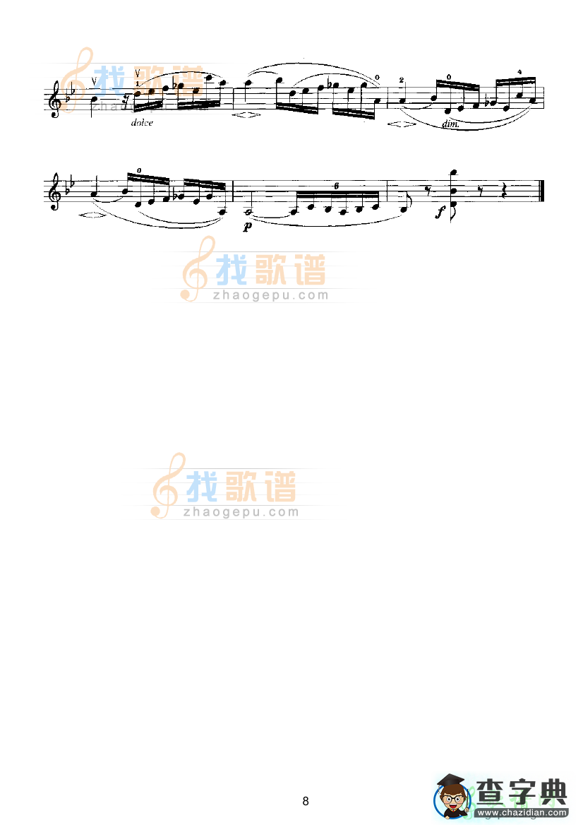 马扎斯小提琴华丽练习曲2小提琴谱