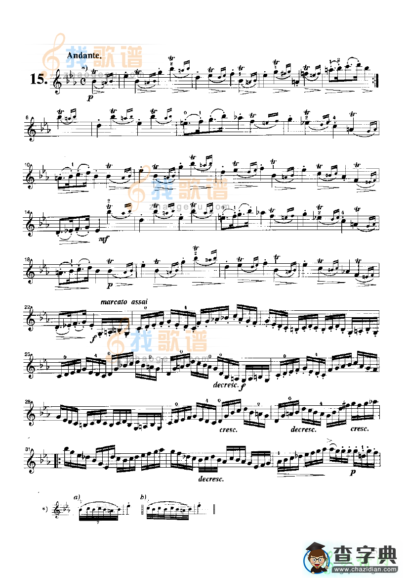 开塞小提琴练习曲36首13小提琴谱