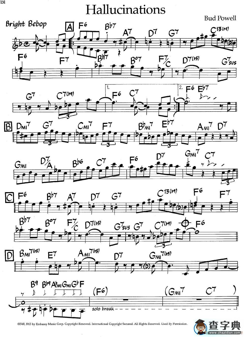 Hallucinations（爵士钢琴曲）钢琴谱