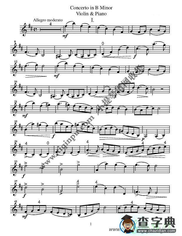 RIEDING里丁格b小调协奏曲（二级曲目）小提琴曲谱