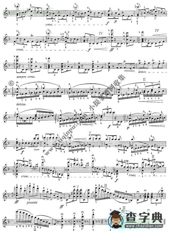 ERNST恩斯特《练习曲》（第1首）献给劳伯小提琴谱