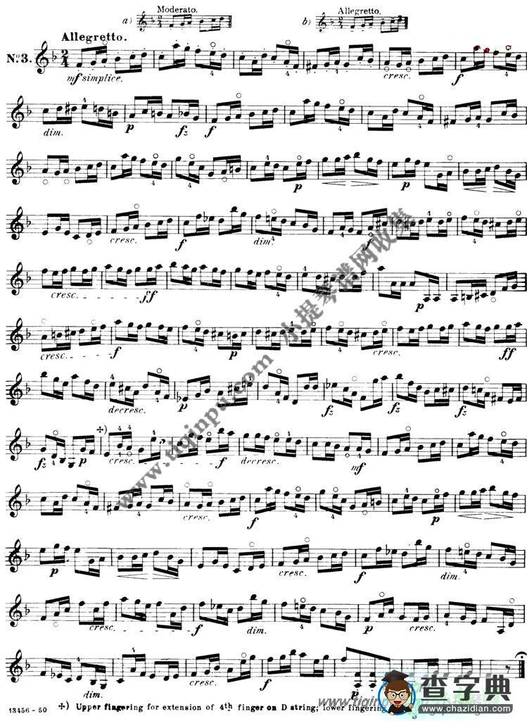 开塞36首小提琴练习曲（1-9）小提琴谱