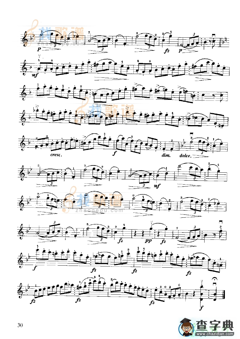 开塞小提琴练习曲36首15小提琴谱