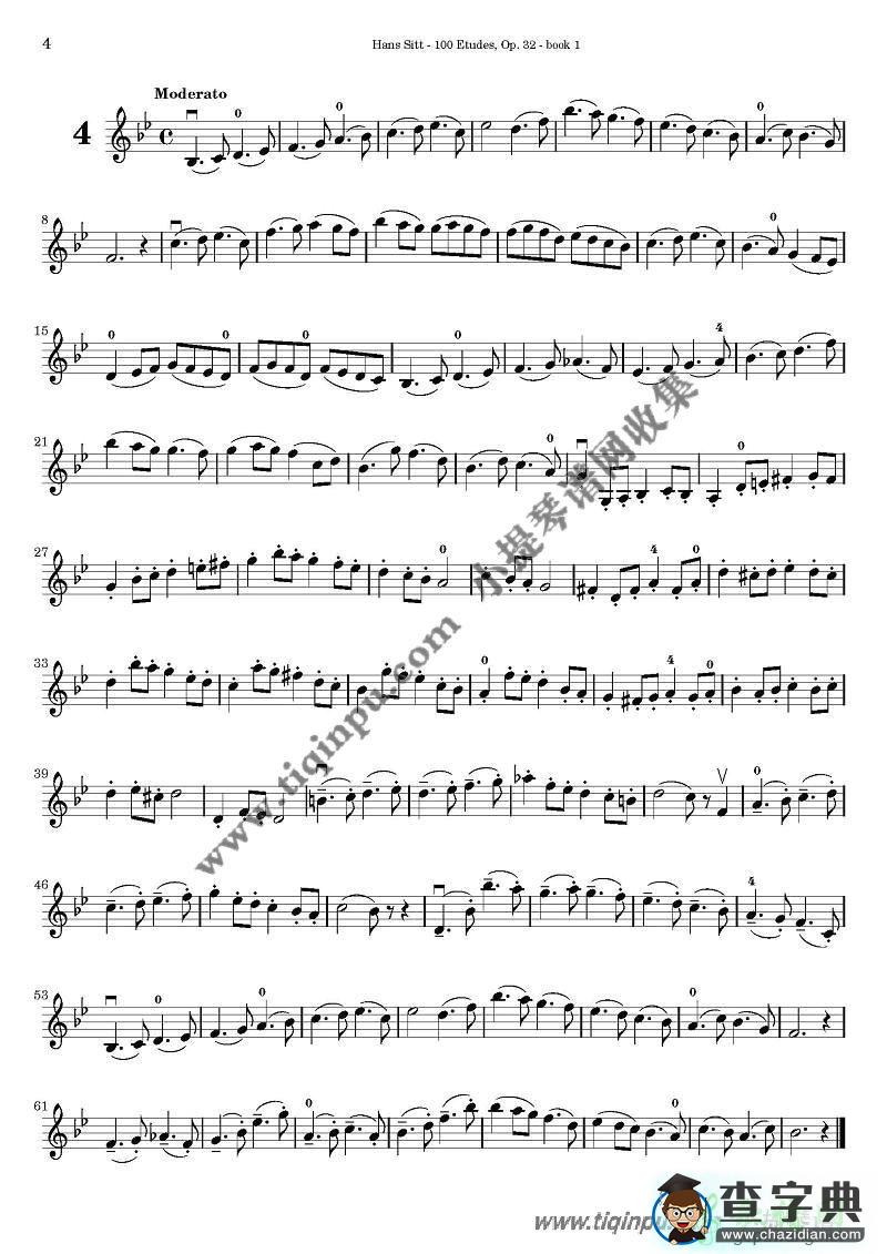 西特练习曲100首（1—7）小提琴曲谱