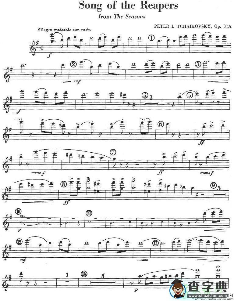 Song of the Reapers小提琴谱