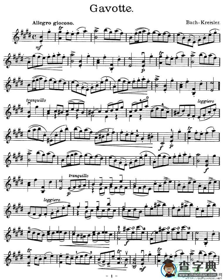Gavotte.小提琴谱