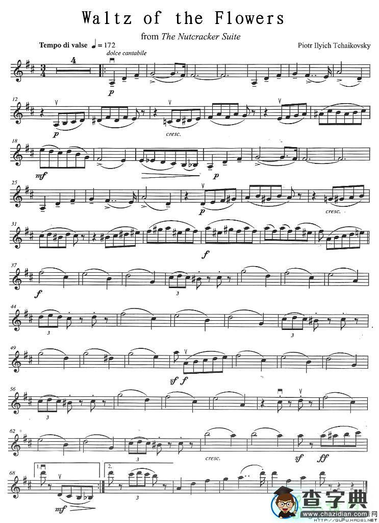 Waltz of the Flowers小提琴谱