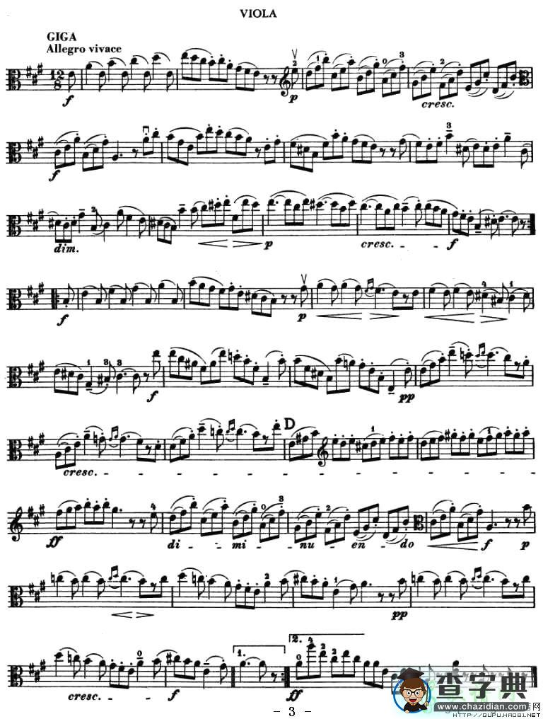 SONATA in A Major小提琴谱