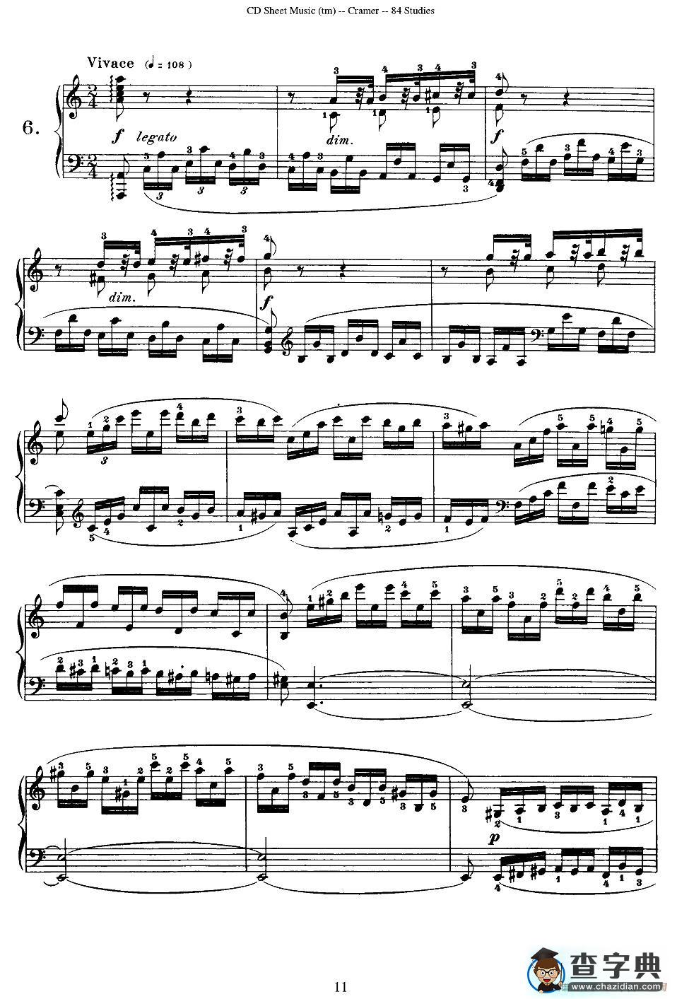Cramer - 84 exercices（6—10）（克拉莫84首钢琴练习曲）钢琴谱