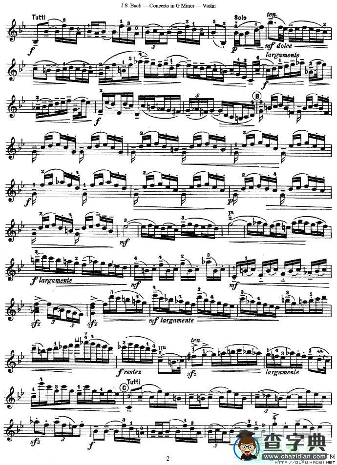 Concerto in G Minor小提琴谱